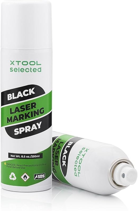 xTool Black Laser Marking Spray, 1pc, 8.5 oz - Advanced High Contrast Formula for CO2, Fiber & Diode Laser Engravers -