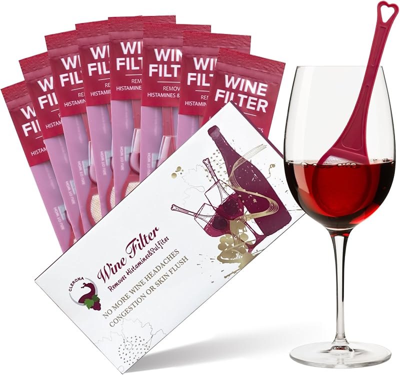 Clerona Wine Filters, the Wine Purifier, Sulfite and Histamines Remover - Naturally Eliminate Allergies &