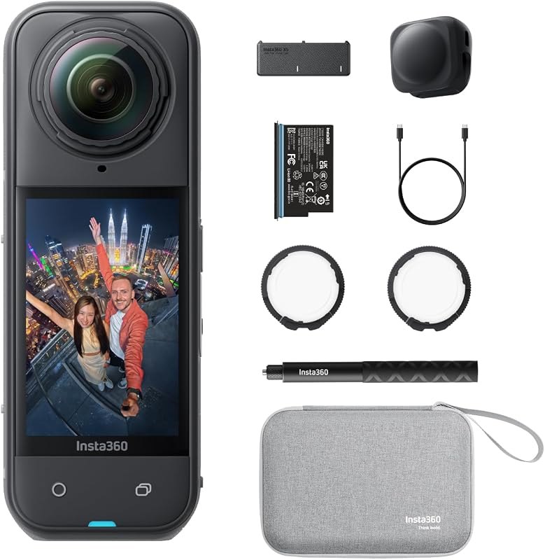 Insta360 X5 Essentials Bundle - Waterproof 8K 360° Action Camera, Leading Low Light, Invisible Selfie Stick Effect