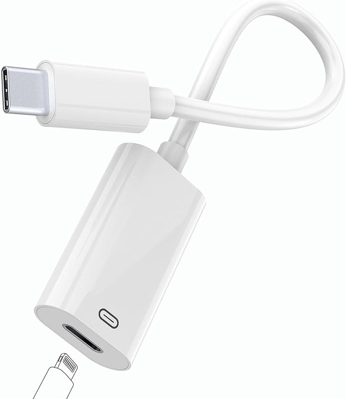 Lightning to USB C Adapter Audio Headphone ,PD Fast Charging USB Type C Male to Lightning Female Earphone Converter
