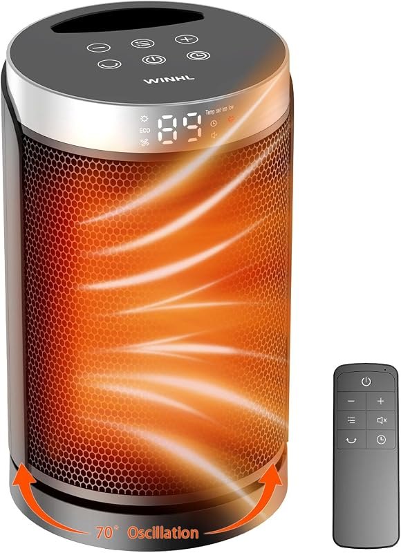 Space Heater, WINHL Portable Electric Heaters for Indoor Use,70°Oscillation — best Ceramic space heater for ceramic