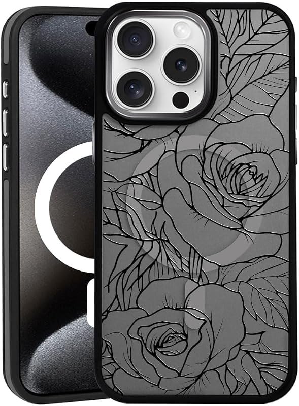 DAIZAG Magnetic Case for iPhone 13 Pro, [All-Around Shockproof Corners] [Compatible with MagSafe], Black Translucent