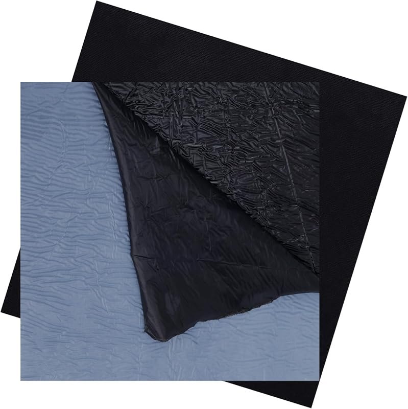 BOXOB 2pcs Pond Liner Repair Patches, 8 x 8 Inch Self-Adhesive EPDM Rubber Liner Kit Thickened Seam for Garden Pond