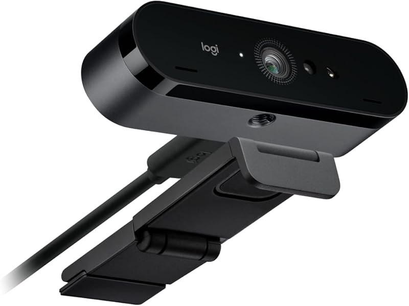 Logitech Brio 4K Webcam for Business, biometrics login with Windows Hello, auto-Light Correction, Noise-Cancelling