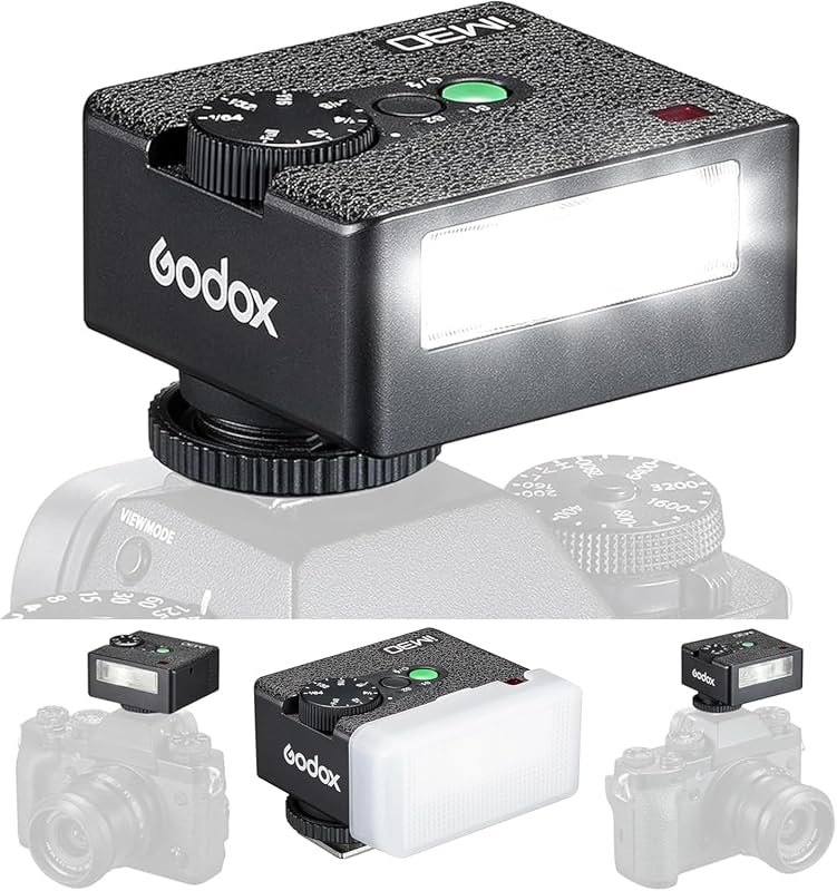 Mini Flash Camera Flash Speedlite for Sony ZV1/ZV-E10, Canon, Nikon, Fuji & Ricoh GR3 GN15, 7-Level Power Adjustment