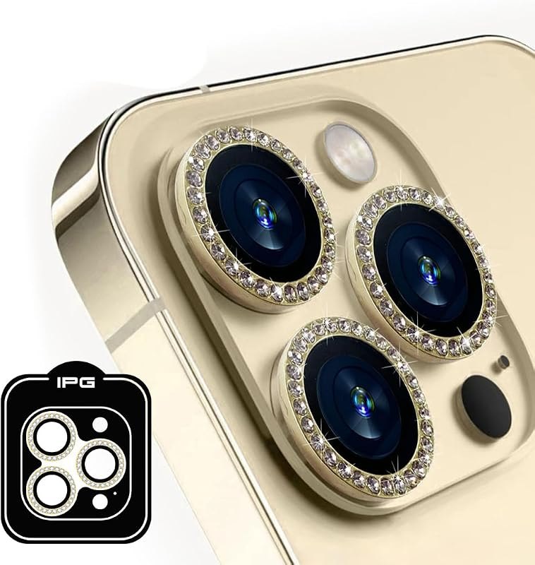 IPG ProLENS Diamond FRAME Rhinestones Bling Camera Lens Protector for iPhone 16 Pro - 16 Pro Max Alumina Silicate