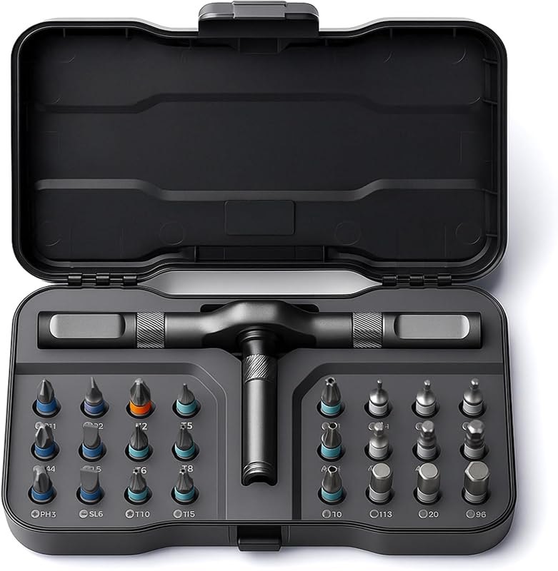VMAN Ratchet Screwdriver Set, magnetic Screwdriver sets, S2 Steel Bits, DIY Combination Flexible Shaft, Suitable for