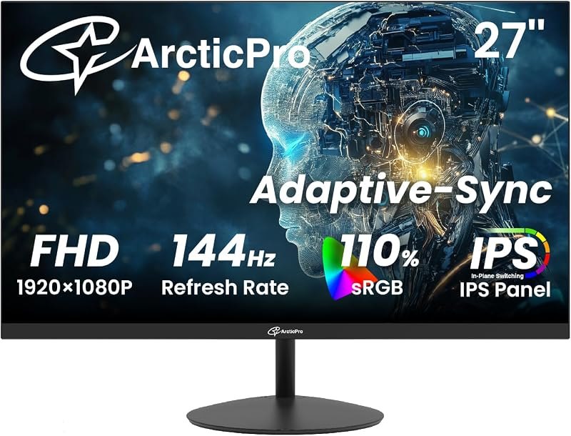 ArcticPro 27 Inch Gaming Monitor 144Hz, FHD 1080p Computer Monitor, IPS — computer 144Hz gaming monitor for computer
