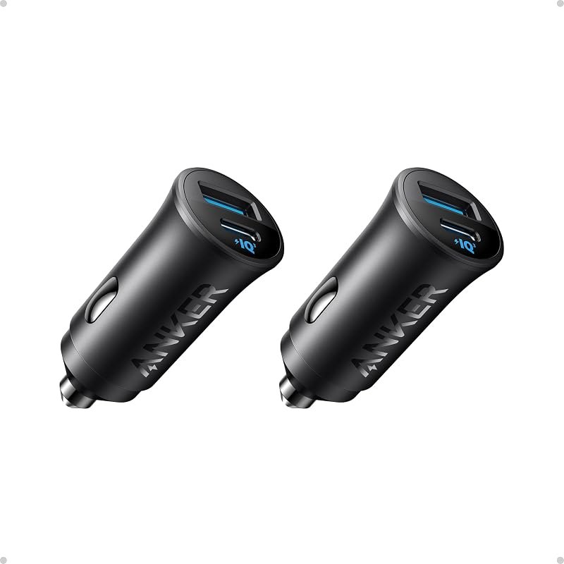 30W 2-Port PowerIQ 3.0 USB C iPhone Car Charger, Type-C Car Adapter — car charger for samsung galaxy s25 charger