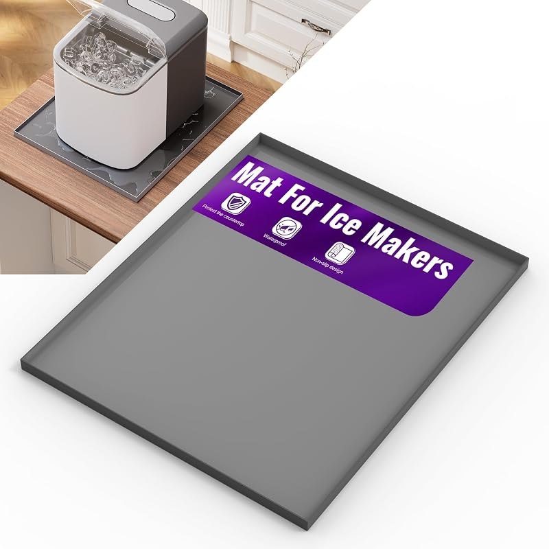 Mxclimate Ice Makers Countertop Mat,Portable Mini Counter Top Nugget Ice Maker Waterproof Non-Slip Silicone Mats for