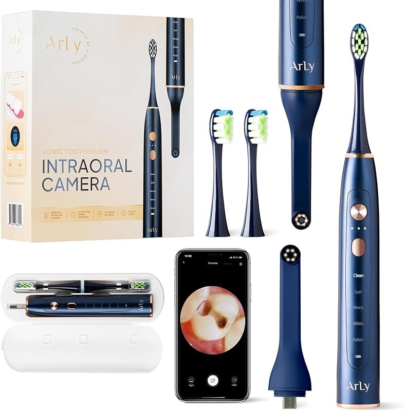 Arly Cam-Brush 1 - Wireless Intraoral Camera & Sonic Electric Toothbrush for Adults - Obsidian Blue — best electric