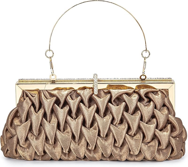 Classic Satin Clutch Bag Diamante Embellished Formal Evening Handbag for Wedding Prom Party Purses — best handbags