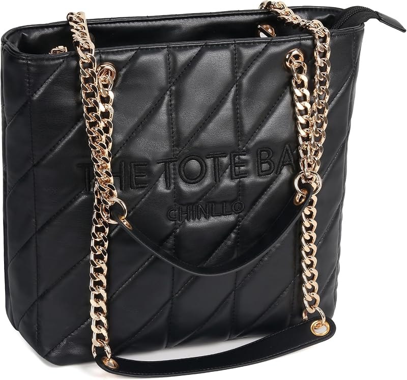 Tote Bag for Women, Medium Quilted Top Chain Handle Handbags Purse — Handbags and Purses for handbags purses