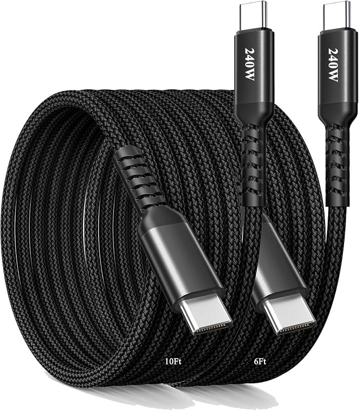 USB C to USB C Cable, 240w Type C Fast Charging Cable for iPhone 17 16 15 — cable for iphone charger