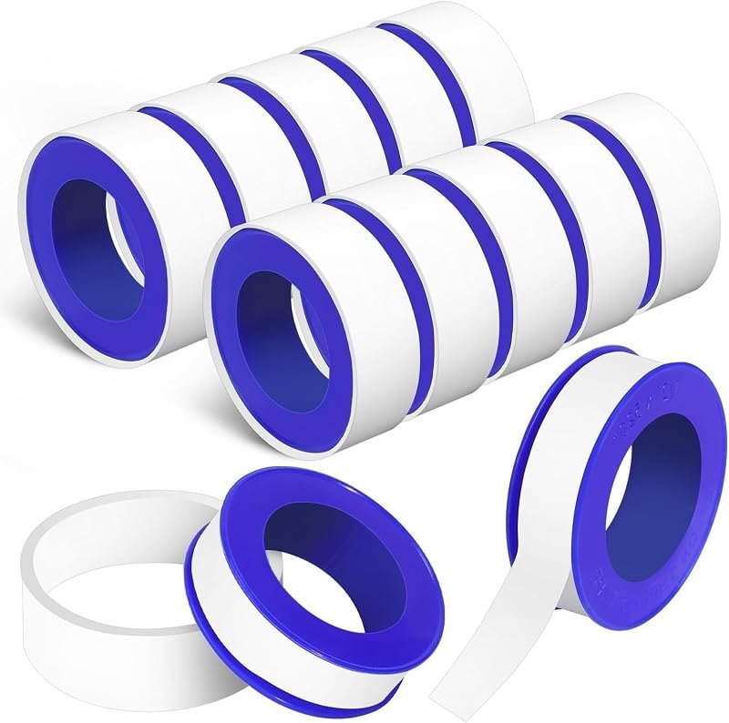 12 Pack Teflon Tape, 1/2" x 520" PTFE Thread Seal Tape for Pipe — Leak tape, supply lines, and the 2 a for leak tape