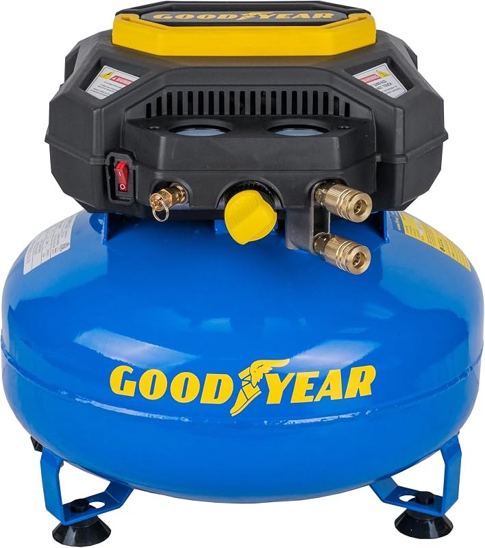 Goodyear 6 Gallon 150 PSI Oil Free Electric Pancake Air Compressor — pancake compressors for pancake compressors