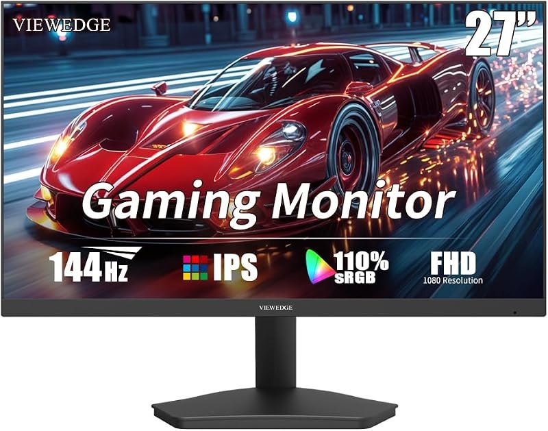 Viewedge Gaming Monitor 27 Inch FHD 144hz, 1ms IPS 1080p Computer Monitor — computer 144Hz gaming monitor for computer