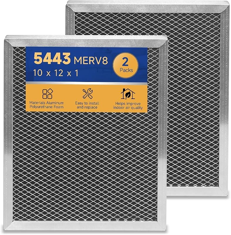 5443 Dehumidifier Filter MERV 8 Washable 10x12x1 Compatible with Whole-House Dehumidifiers Models 1830 1850 1852 and