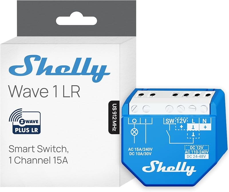 Shelly Wave 1 US LR UL Z-Wave Smart Switch Relay, 1-Channel 15A — Home automation ideas and products f for home