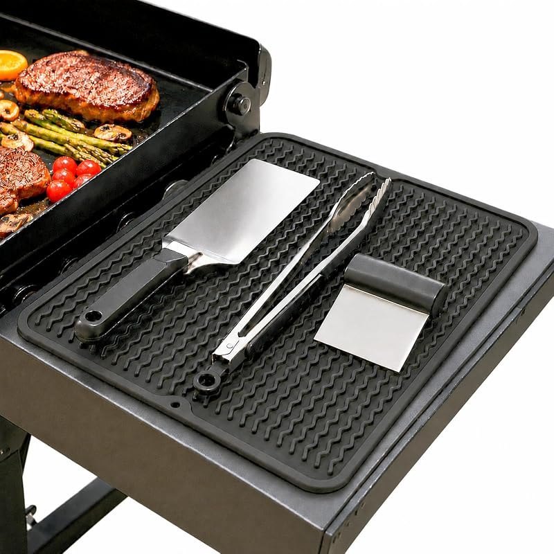 Silicone Grill Tool Mat for Blackstone Griddle Side Shelf Spatula Mat — bbq Grill mats for bbq grill mats