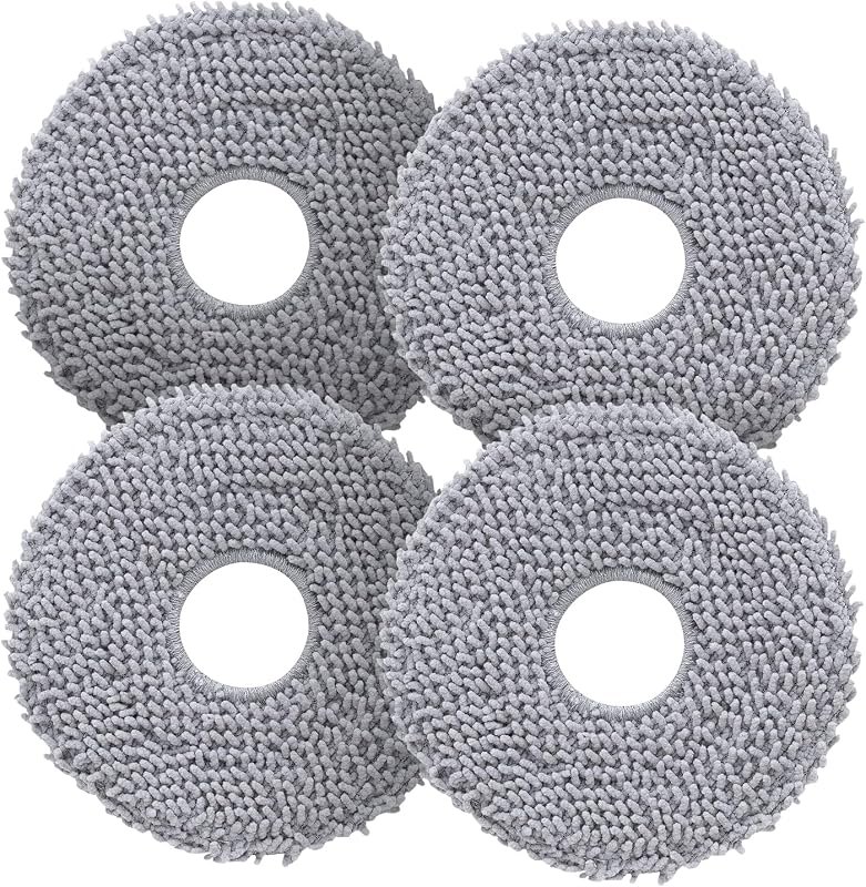 roborock 4 Pack Microfiber Mop Cloths for Qrevo S Pro/QV 35A/QV 35S/QR 598/QR 798/QR T78/Qrevo L/QV 798/QX Revo