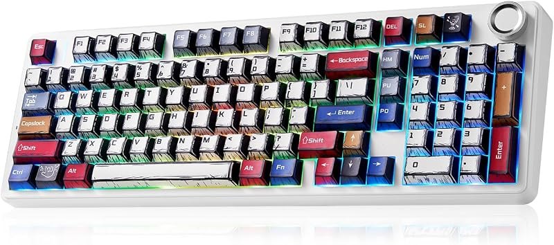 x Aula F99 Pro Mechanical Keyboard, Wireless Gaming Keyboards RGB Backlit Hot Swappable Custom Creamy Bluetooth