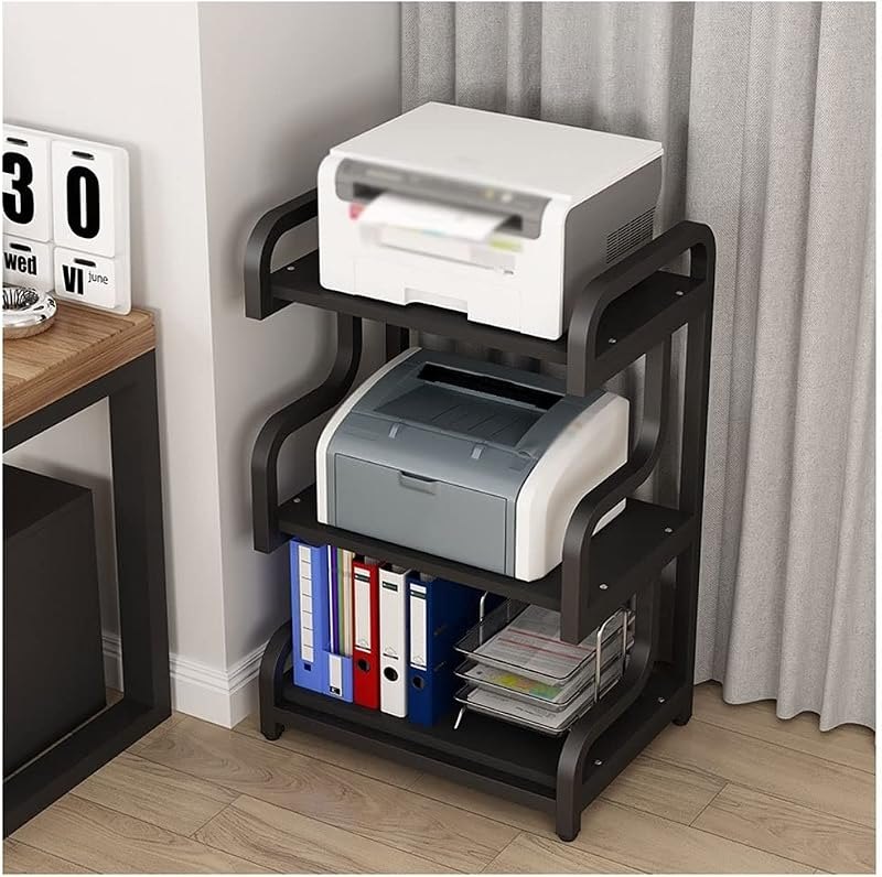 Printer Table Printer Cabinet Printer Stand Shelf Floor-standing Printer Stand 3-Layer Corner Fax Machine Scanner