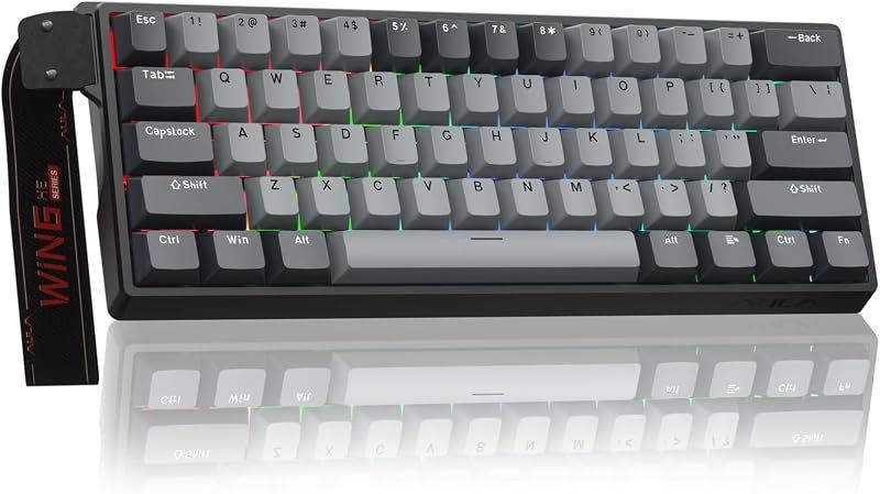 AULA WIN60 HE PRO 60% Mechanical Gaming Keyboard Wired, Magnetic Switch Hot Swappable, Adjustable Actuation Rapid