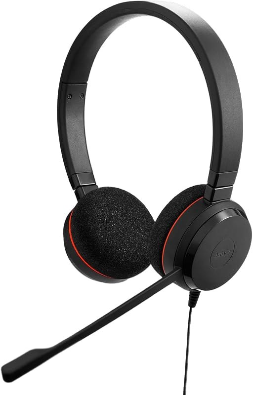 Jabra Evolve 20 (2025 Edition) Wired USB Headset with Microphone, Black — best teams USB headset with mic for teams