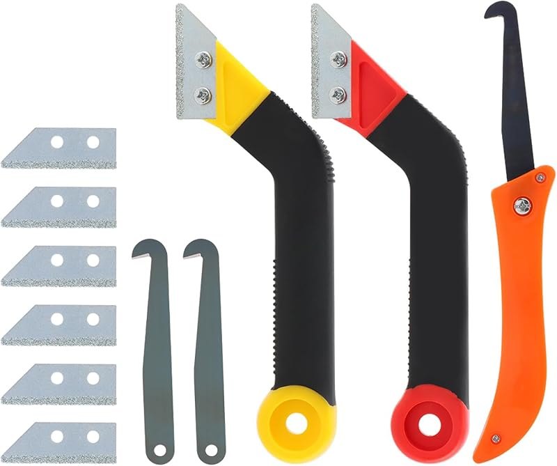 11‑Pack Grout Removal Tool Kit, Tile Grout Saw Remover Set with 2 Grout Saws, 6 Alloy Blades and 2 Cleaning Blades