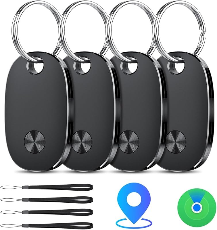 Air Tracker Tags-4 Pack, Bluetooth Tracker Works with Apple Find My APP (iOS Only), Backpack, Suitcases, Replaceable