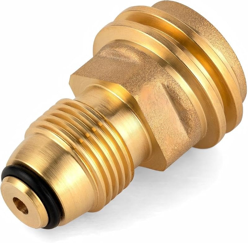 POL to QCC1 Propane Tank Adapter - Heavy-Duty Solid Brass Propane Converter — best rv regulators for regulators