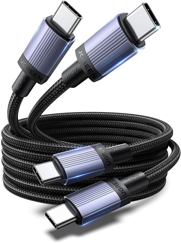 UGREEN 240W USB C Cable 2-Pack, Fast Charging for Laptops & Phones, 10FT — cable for samsung galaxy s25 charger