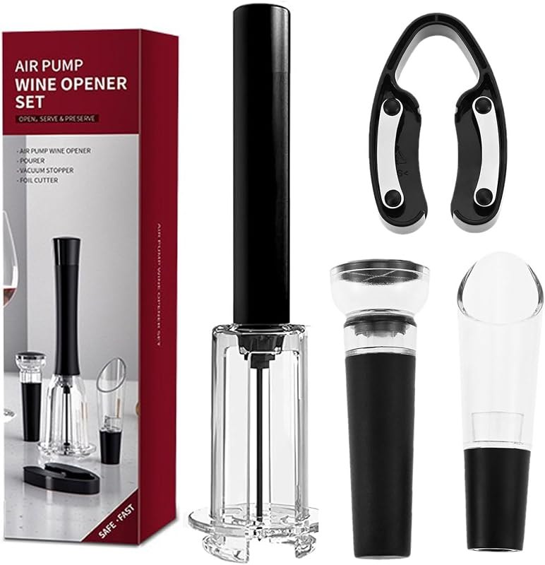 4pcs Wine Bottle Opener Set 4-in-1 Air Pressure Corkscrew Kit — Stoppers and corkscrews. kit for stoppers corkscrews