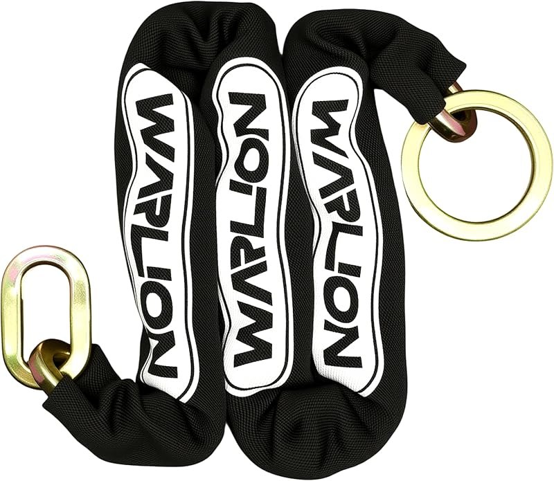 WARLION Heavy Duty Security Chain, 3ft x 3/8in Thick, 3.8lbs, Anti-Theft & Cut-Proof Motorcycle Chain with Cinch Ring