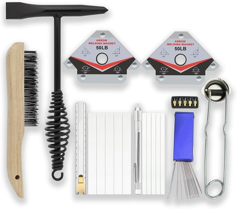 Gutimore Welding accessories kit,19pc,10.5 Inch Chipping Hammer,10" Wire Brush, torch striker,Torch Tip Cleaner,50lb