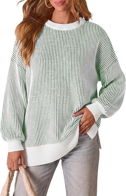 Womens Sweaters Fall 2026 Clothes Oversized Striped Knit Top Winter Outfits — Items from Amazon Haul, Amazon's ver for