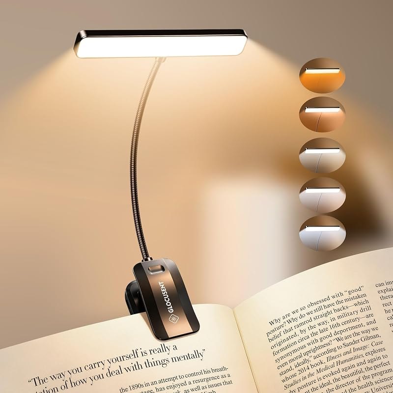 Glocusent 26 LED Reading Lights for Books in Bed, Ideal Gifts for Reader — clip on reading light for clip reading light