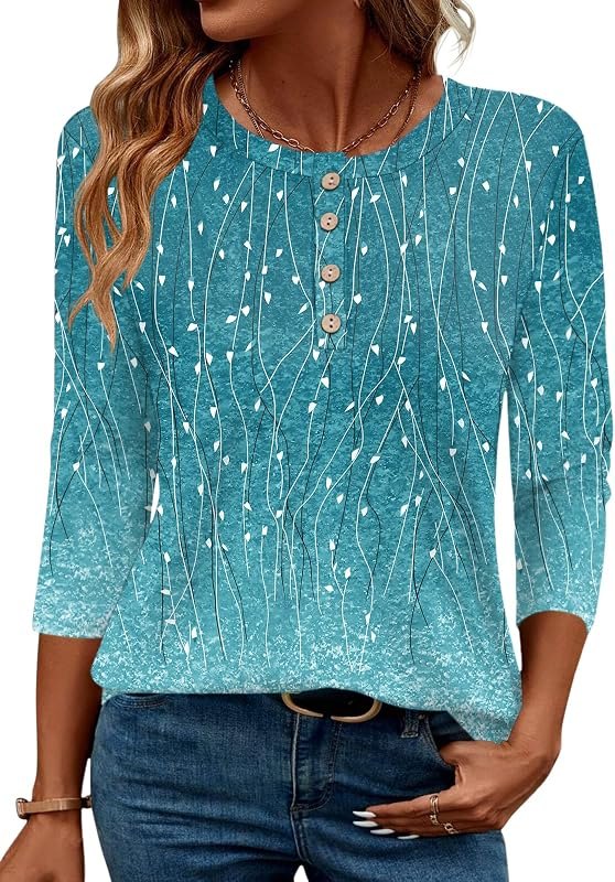3/4 Length Sleeve Womens Tops Crewneck Tunic Shirts — Items from Amazon Haul, Amazon's ver for items haul version temu