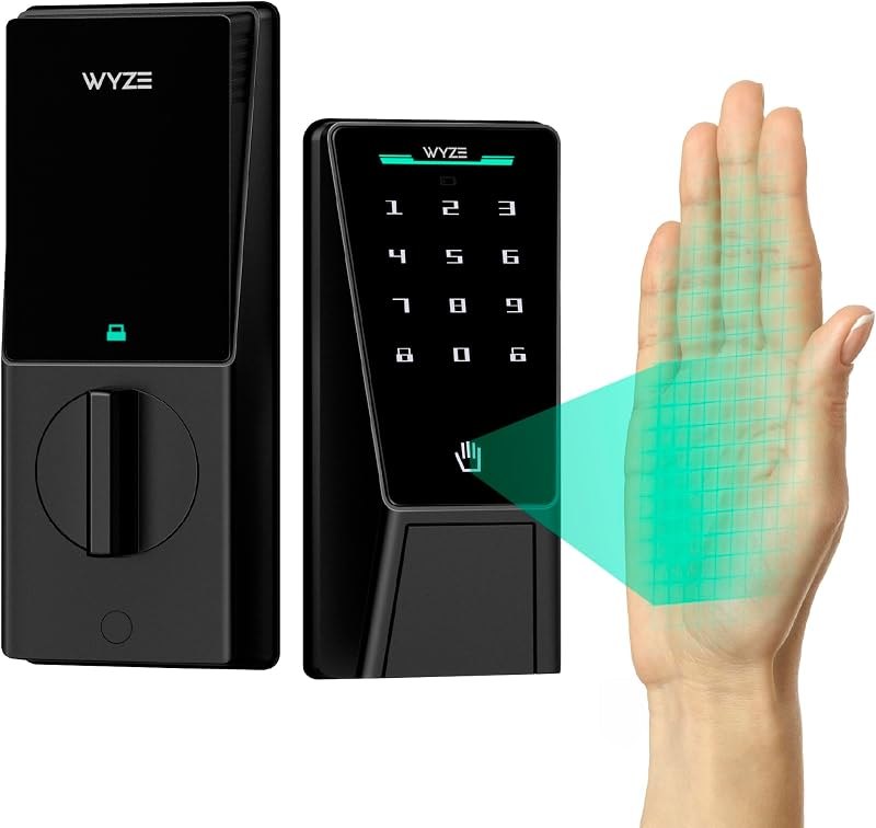 Palm Lock, Smart Door Lock with Palm Vein Recognition, Keyless Entry Smart Locks for Front Door, Keypad, Auto Lock