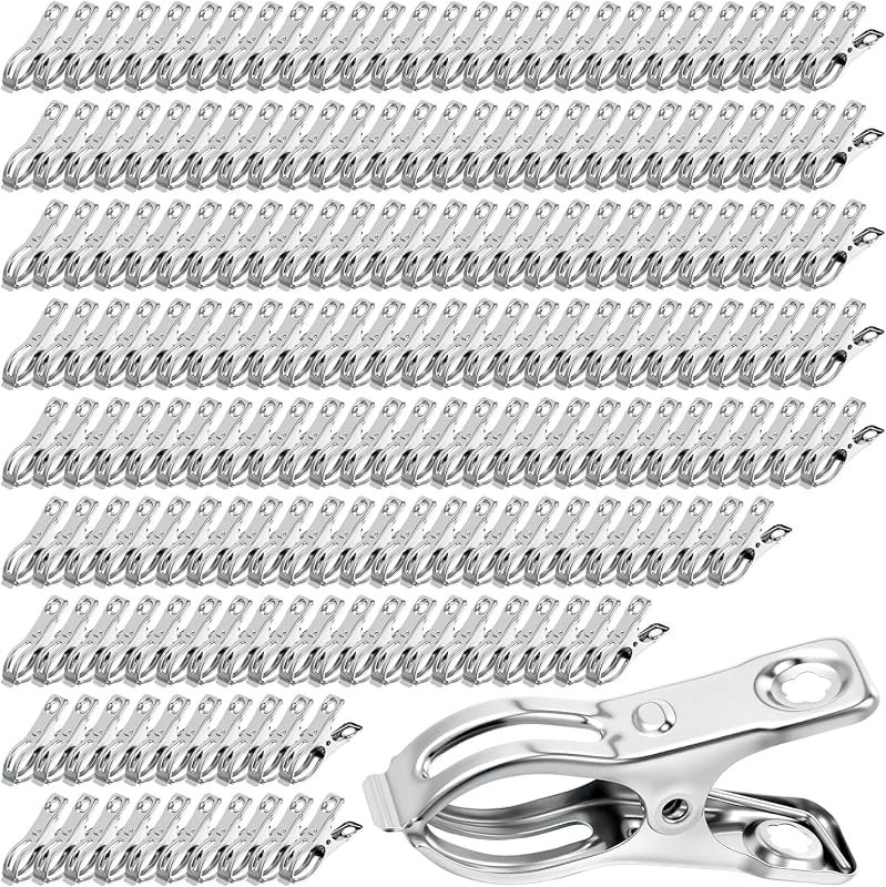 Upgraded 200 PCS Garden Clips, Greenhouse Clamps 100% Stainless Steel Heavy Duty Greenhuose Clips for Netting - Strong