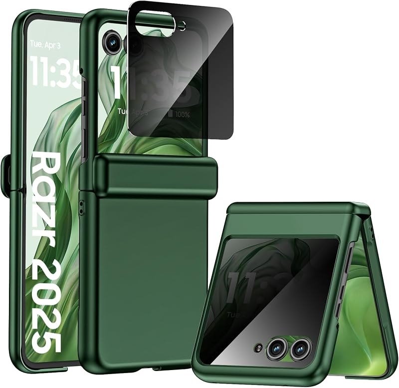 Spugan for Motorola Razr 2025/2024 Case,[Built-in Screen Protector] [Hinge Protection] Slim Matte PC Rugged Durable