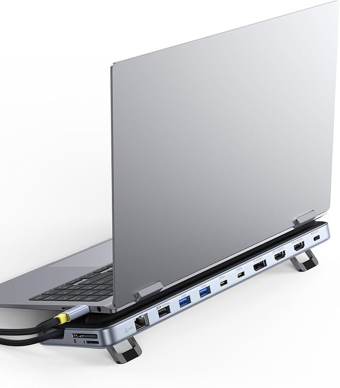 Baseus Laptop Docking Station Stand, 12 in 1 Triple 4K Display HDMI/DP, 10Gbps USB A/C Fast Data, PD 100W, Ethernet