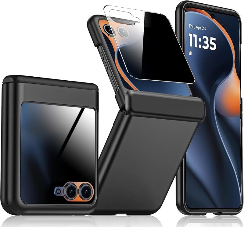 for Motorola Razr 2025 / Razr 2024 Case with Hinge Protection,Moto Razr 2024/Razr 2025 Phone Cases Built-in Privacy
