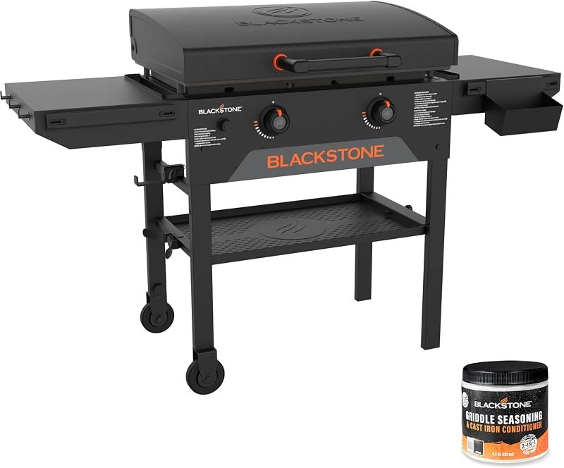 Blackstone 28 Inch Omnivore Griddle with Hood 2367, 2 Burner Portable Outdoor Flat Top Grill, with Seasoning — outdoor