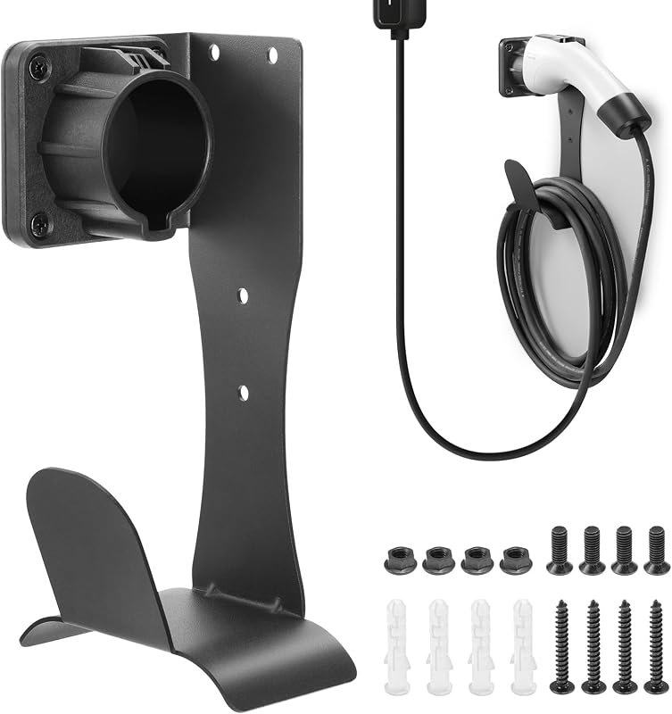 J1772 EV Charger Holder Wall Mount, Flush-Mount EV Cable Organizer — EV charger holster for charger holster