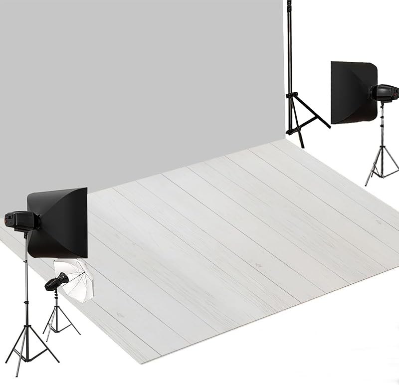 Kate White Wood Rubber Photography Mat,Floor Drop for Photo Studio 5x4ft — best weather floor stand for weather floor