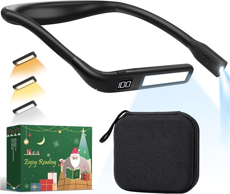Upgraded Book Light with EVA Case, Neck Light with Power Display — best clip on reading light for clip reading light