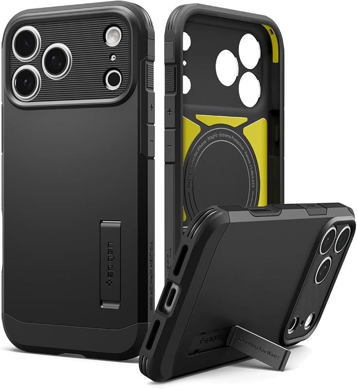 Spigen Tough Armor MagFit for iPhone 17 Pro Case, Black — rugged case for iphone pro accessories