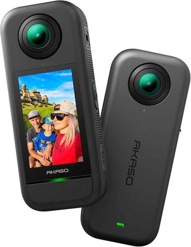 AKASO 360 Action Camera - 5.7K 360 Video with 1/2" 48MP Sensors, 72MP 360 Photo, 360-SuperSmooth, Invisible Selfie